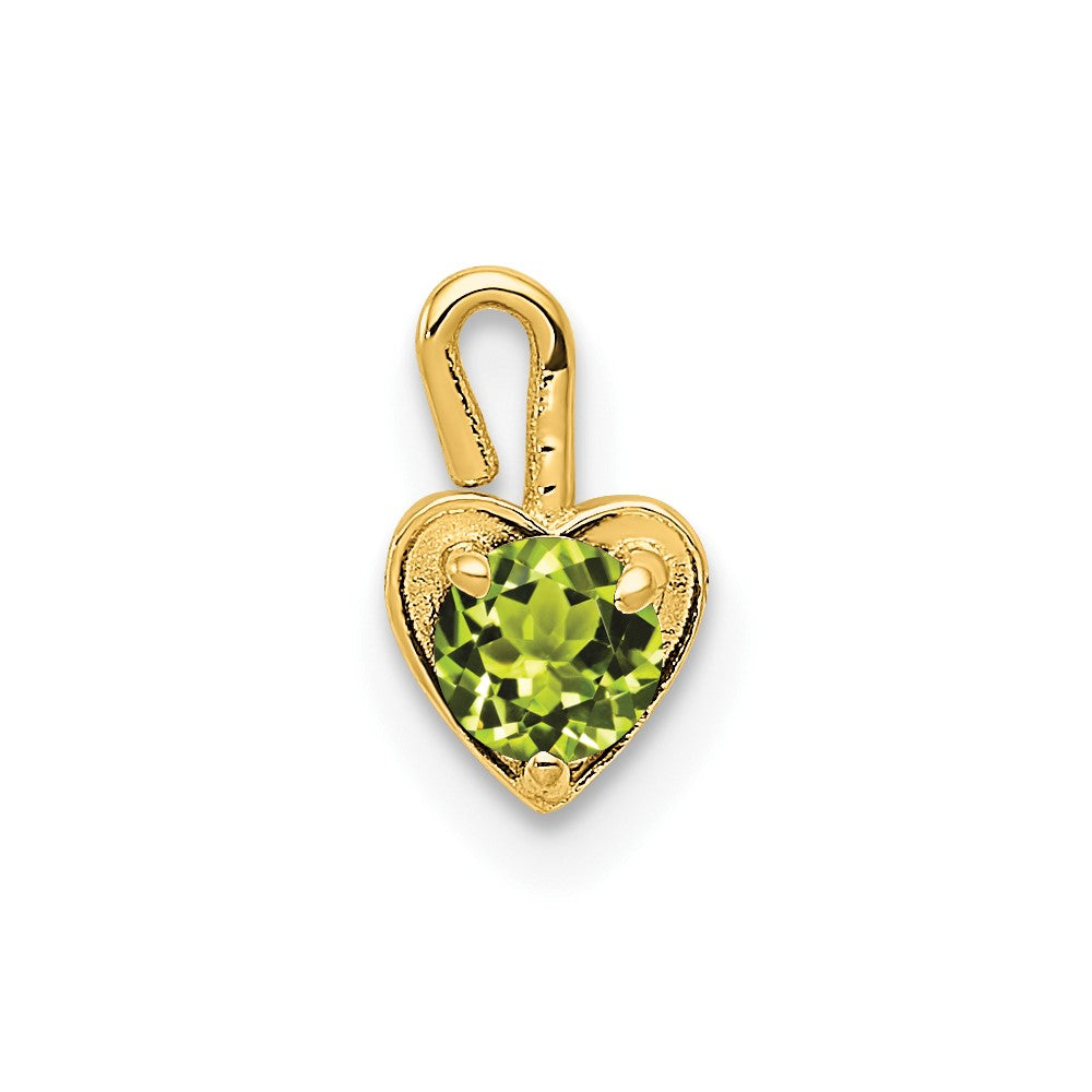 10K Yellow Gold August Synthetic Birthstone Heart Charm