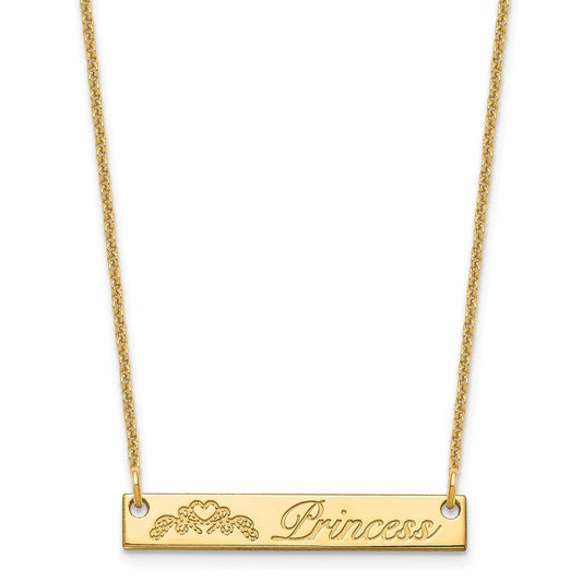 10K Yellow Gold Small Customized Bar Necklace