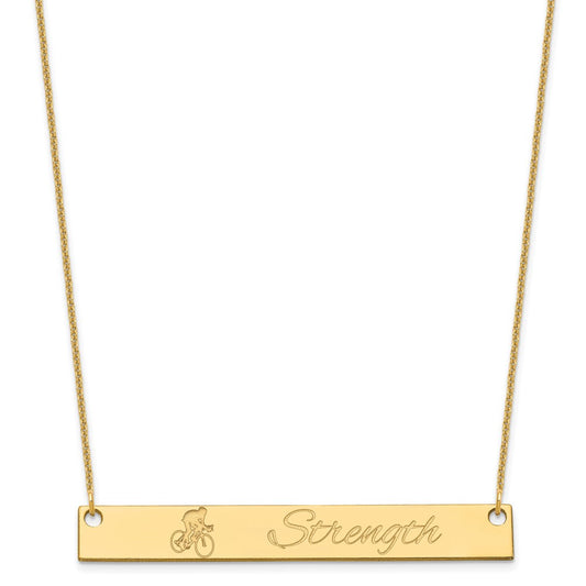 10K Yellow Gold Large Customized Bar Necklace