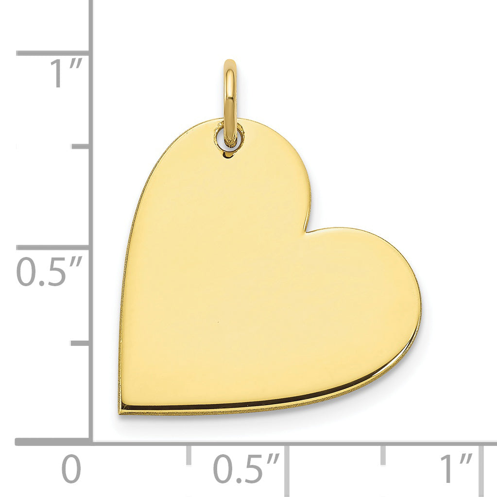 10K Yellow Gold Blank Heart Charm