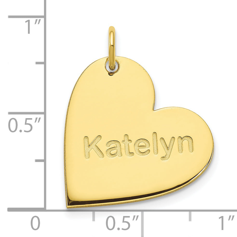 10K Yellow Gold Personalized Heart Charm