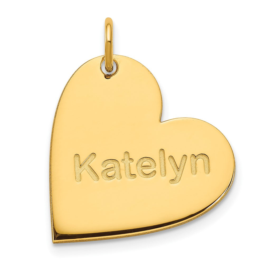 10K Yellow Gold Personalized Heart Charm