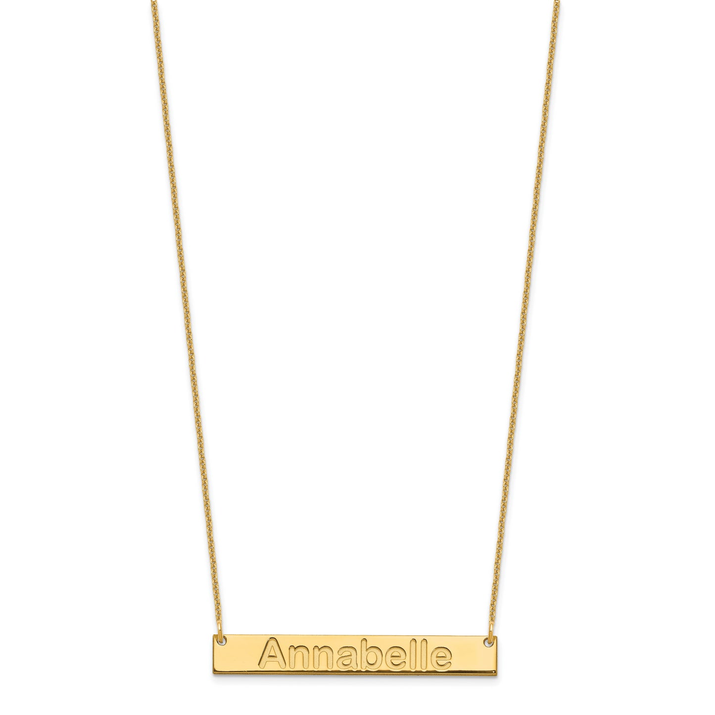 10K Yellow Gold Medium Polished Arial Rounded Bar Necklace