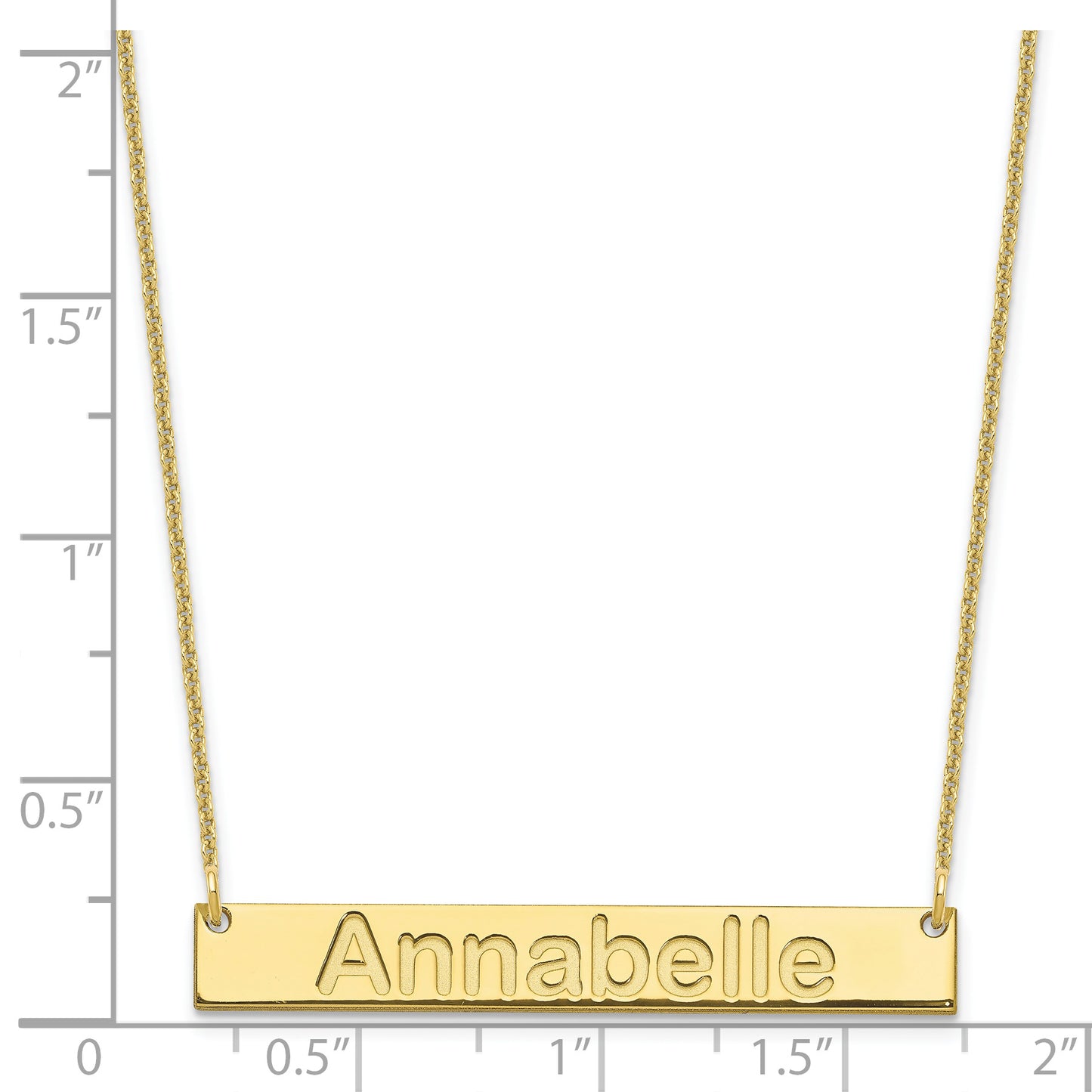 10K Yellow Gold Medium Polished Arial Rounded Bar Necklace