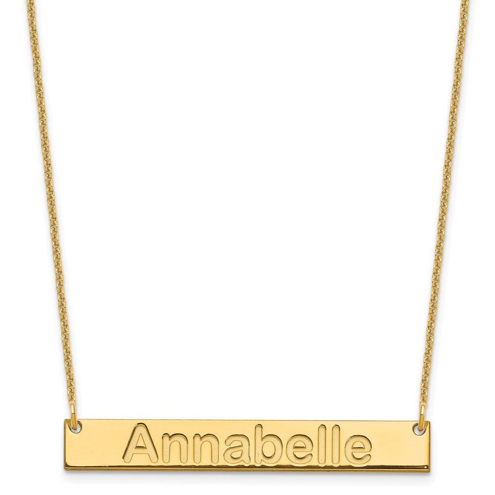 10K Yellow Gold Medium Polished Arial Rounded Bar Necklace