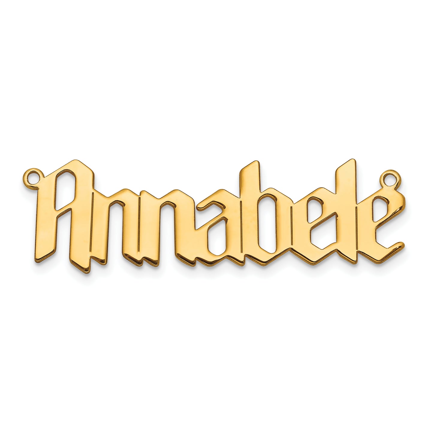 10K Yellow Gold Polished New Gothic Textura Font Name Plate