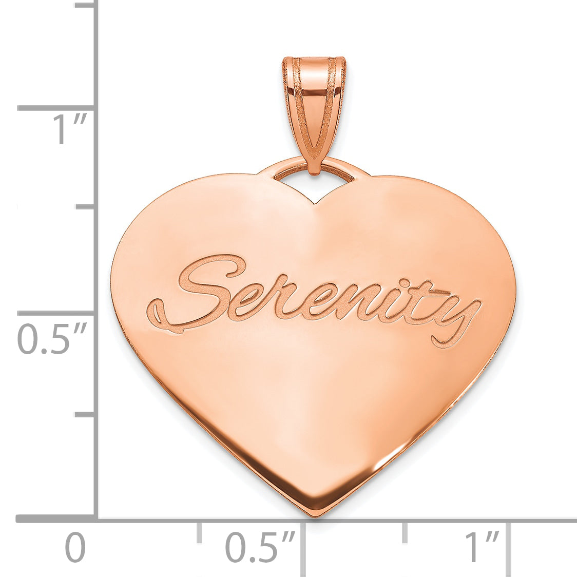 10K Rose Gold Large Domed Heart