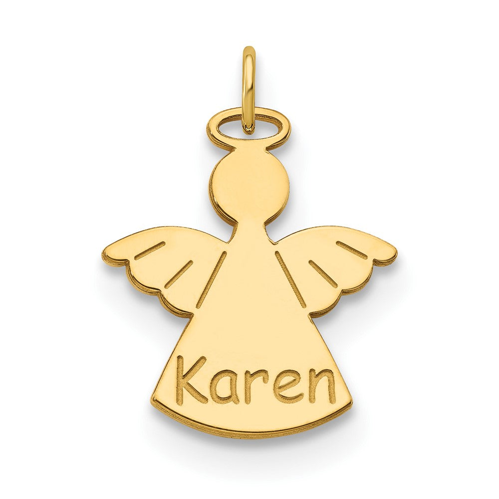 10K Yellow Gold Personalized Angel Charm