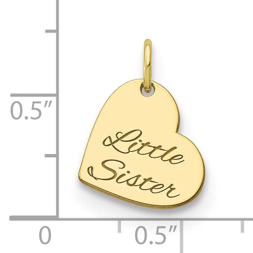 10K Yellow Gold Small Personalized Heart Charm