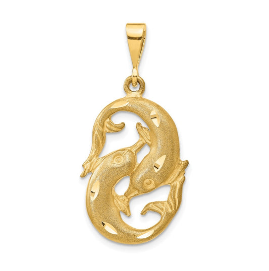 10K Yellow Gold Pisces Zodiac Charms