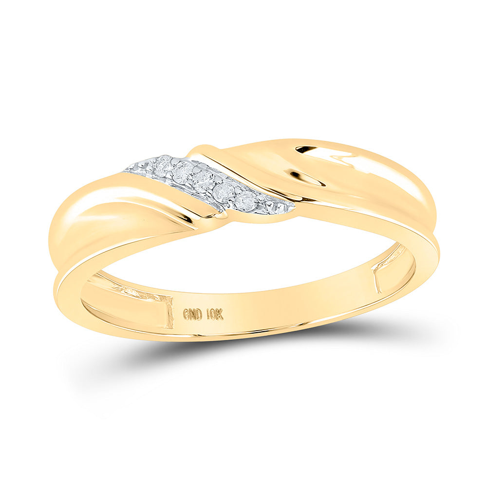 10k Yellow Gold Diamond His Hers Matching Trio Wedding Engagement Bridal Ring Set 1/4 Cttw, Womens Size: 5-10, Mens Size: 7-13