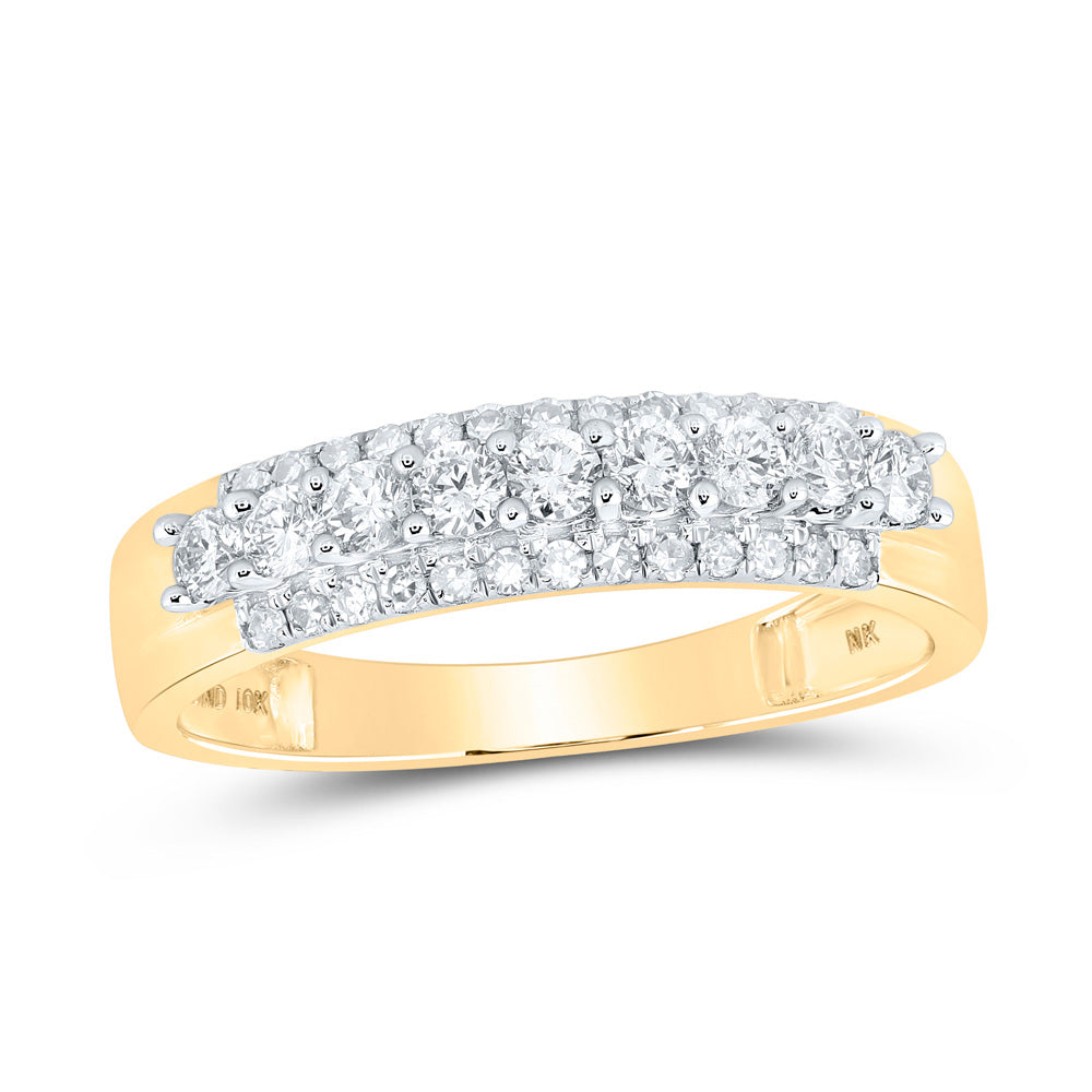 10K Yellow Gold His Hers Round Diamond Cluster Matching Wedding Set 1-3/4 Cttw, Womens Size: 5-10, Mens Size: 7-13