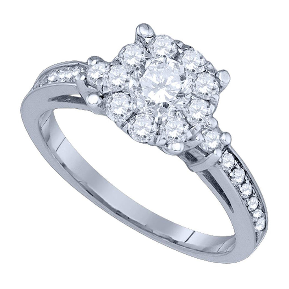 14K White Gold Round Diamond Solitaire Bridal Wedding Engagement Ring 1 Cttw, Womens Size: 5-10