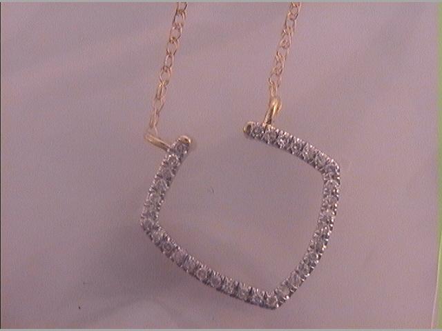 10kt Yellow Gold Womens Diamond Fashion Pendant Necklace 1/10 Cttw