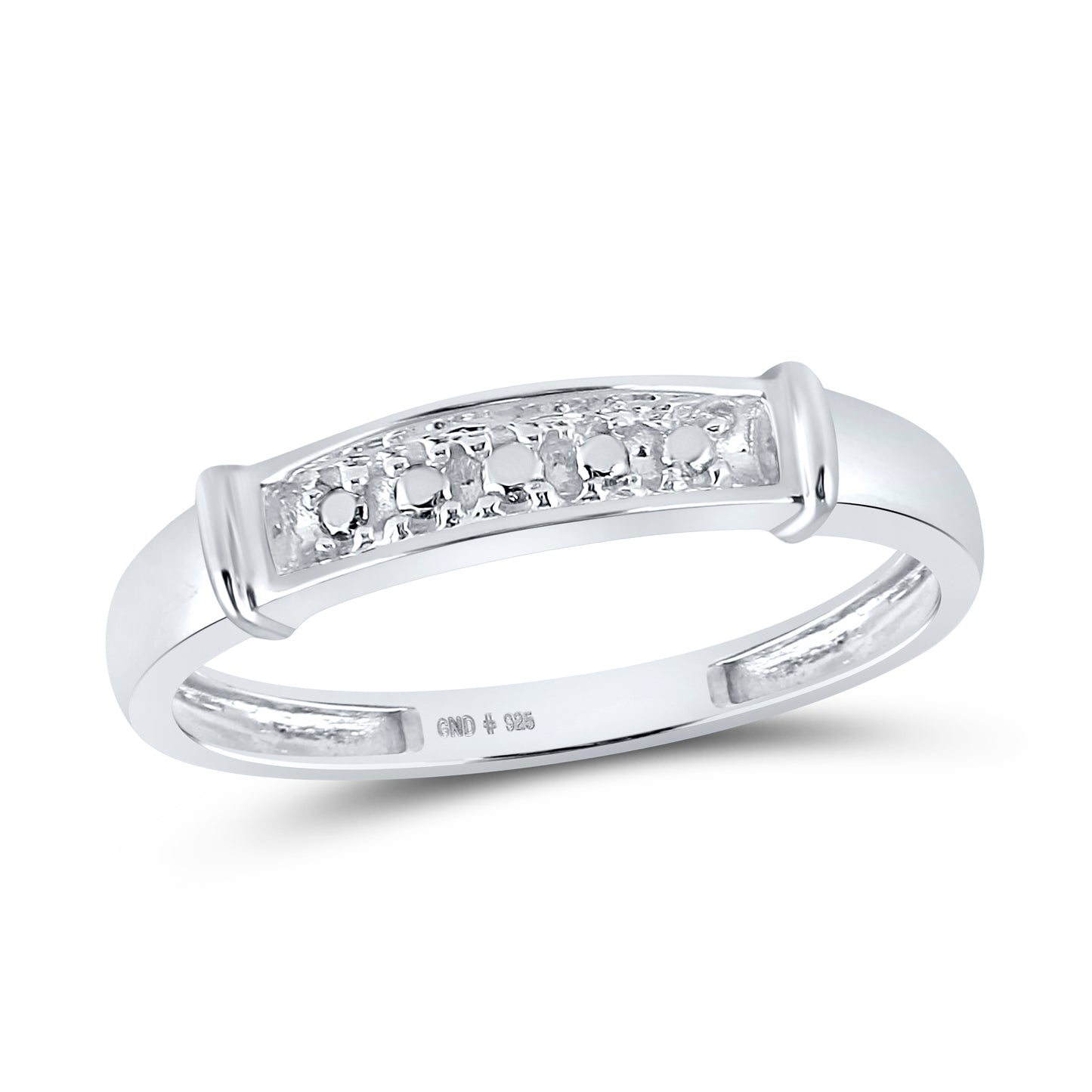 Sterling Silver His Hers Round Diamond Solitaire Matching Wedding Set 1/20 Cttw, Womens Size: 5-10, Mens Size: 7-13