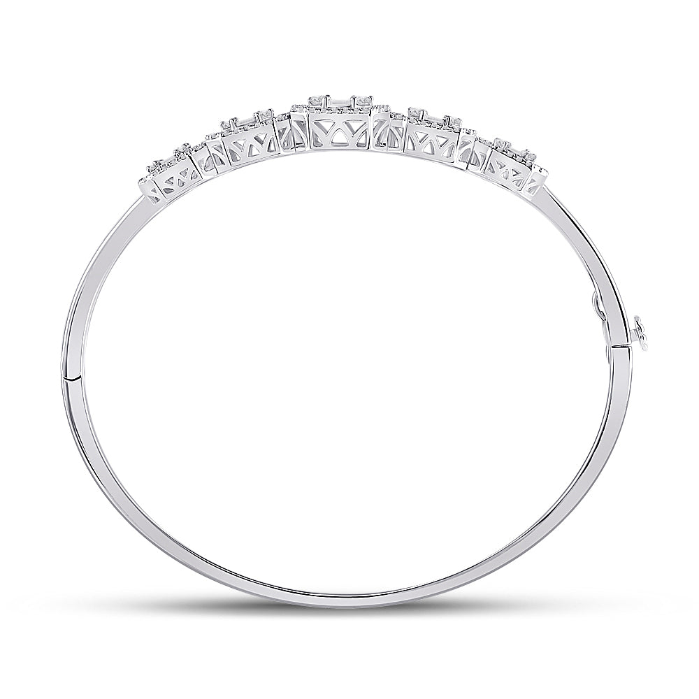 14kt White Gold 1 5/8ctw Diamond Ana M  Diana Bangle (55x64.80 Mm)