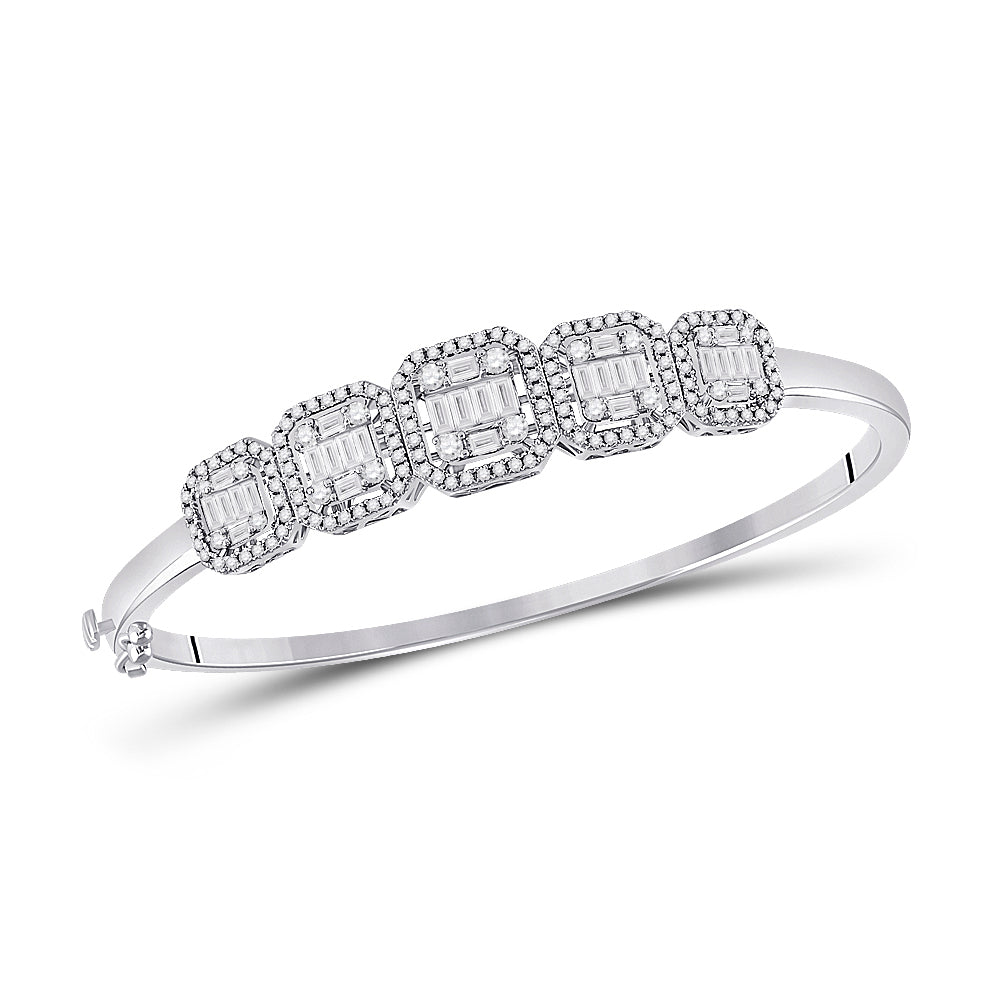 14kt White Gold 1 5/8ctw Diamond Ana M  Diana Bangle (55x64.80 Mm)