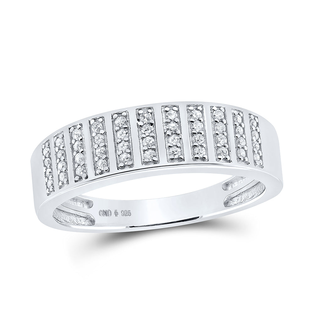 Sterling Silver His Hers Round Diamond Square Matching Wedding Set 5/8ctw, Womens Size: 5-10, Mens Size: 7-13