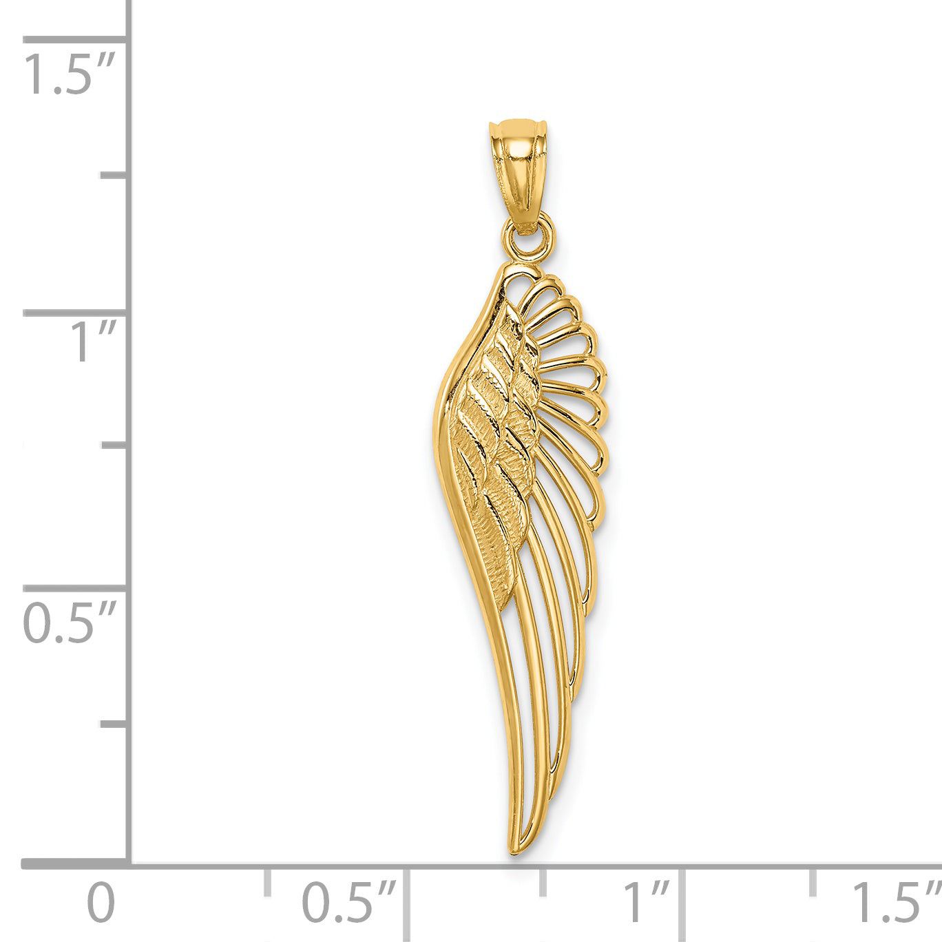 14K Yellow Gold Angel Wing Pendant