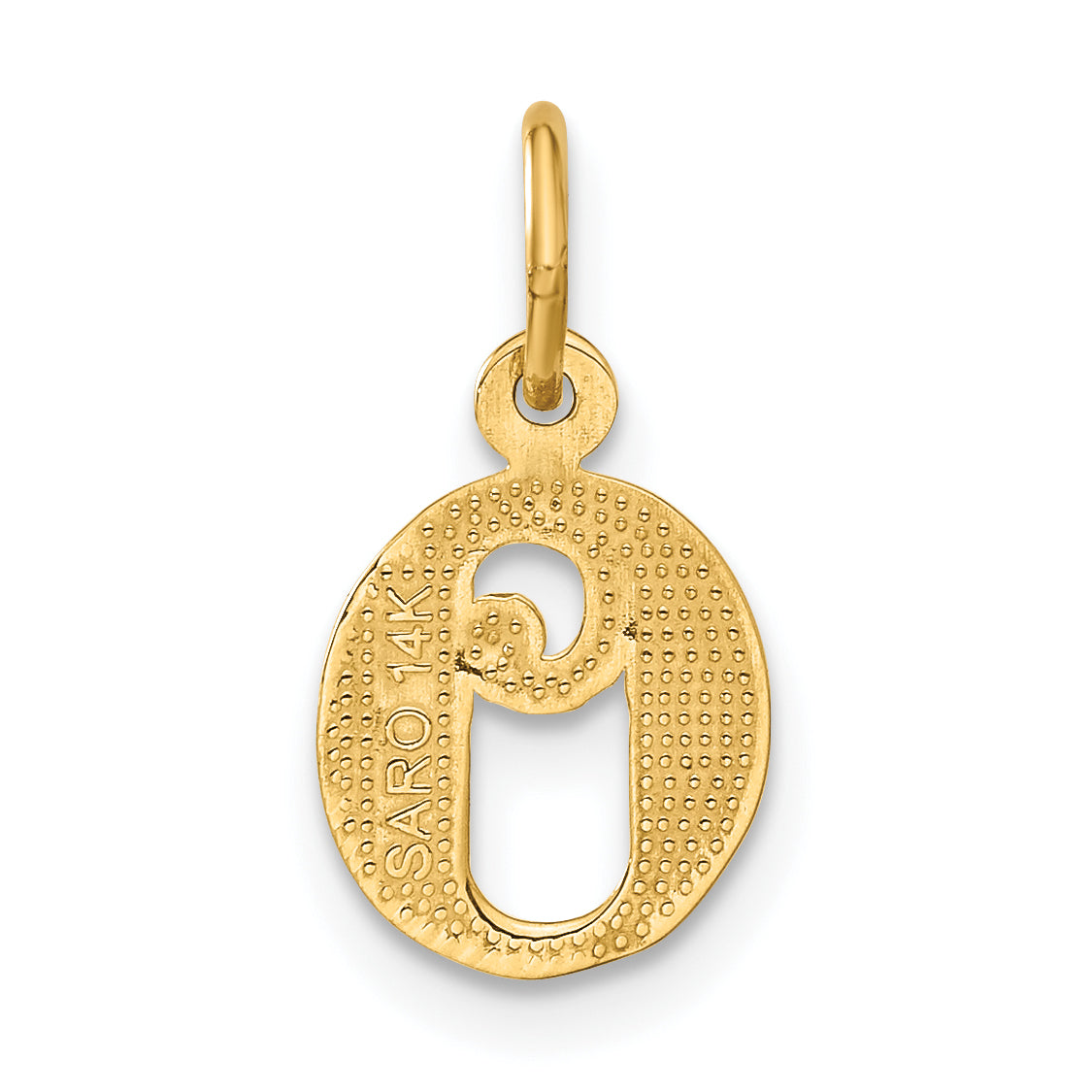 14K Yellow Gold Letter Q Initial Charm