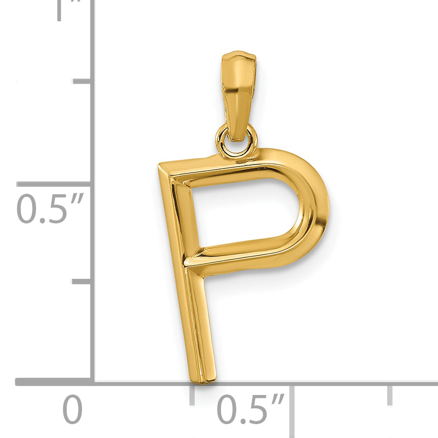 14K Yellow Gold Fancy Letter P