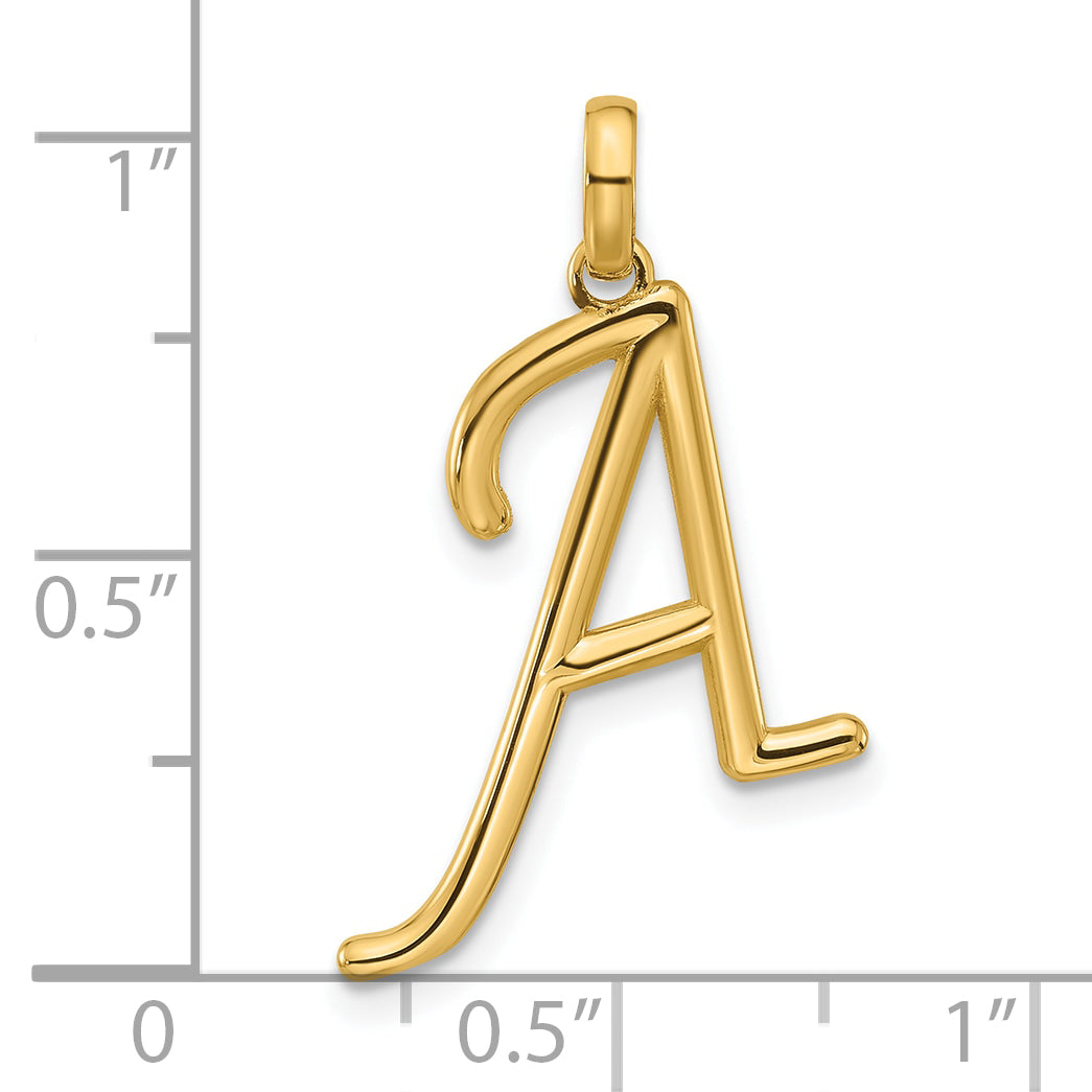 14K Yellow Gold Fancy Letter A