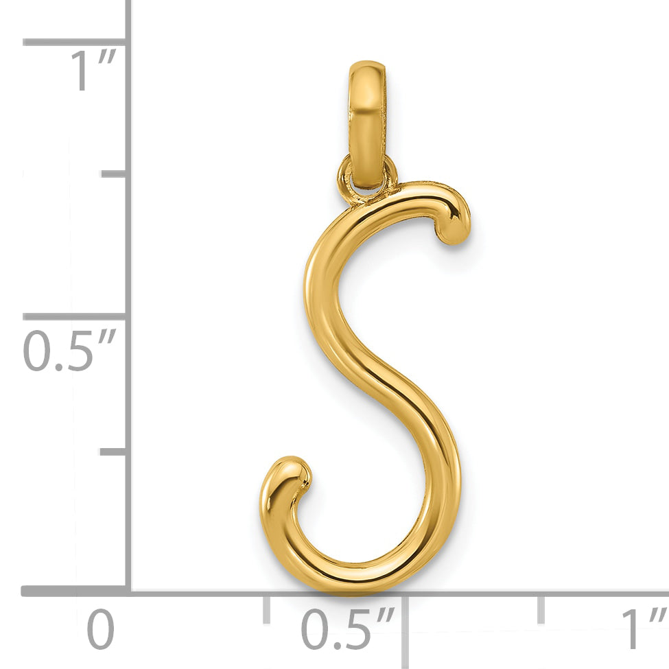 14K Yellow Gold Fancy Letter S