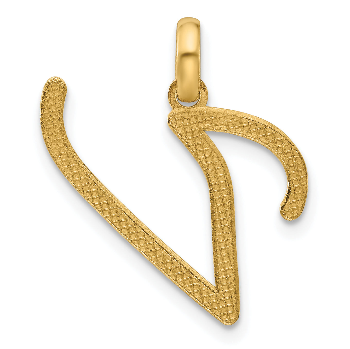 14K Yellow Gold Fancy Letter V