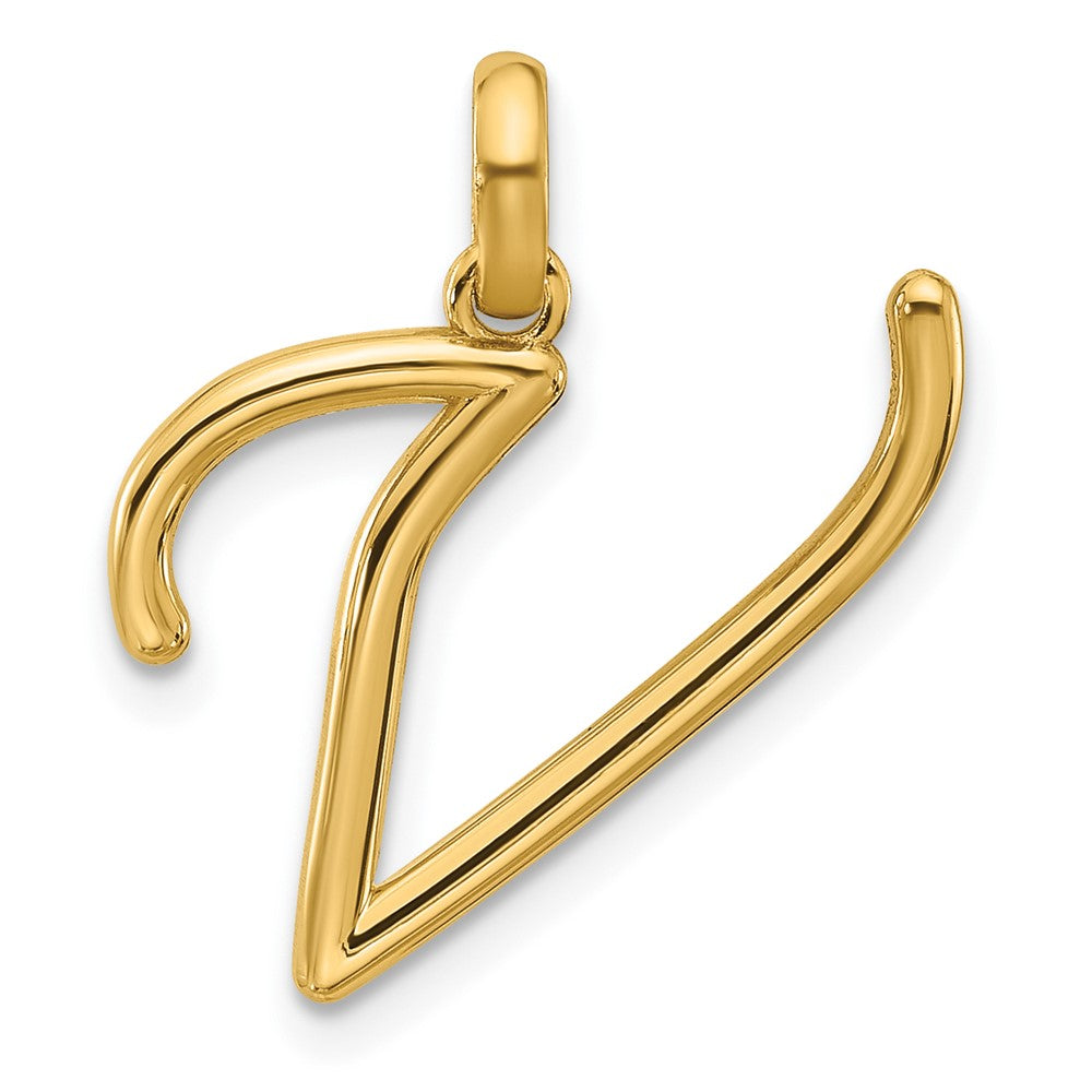 14K Yellow Gold Fancy Letter V