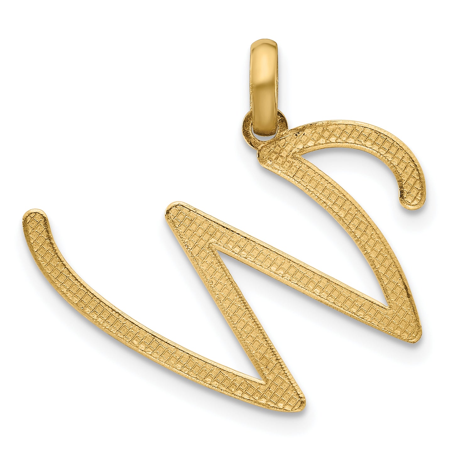 14K Yellow Gold Fancy Letter W