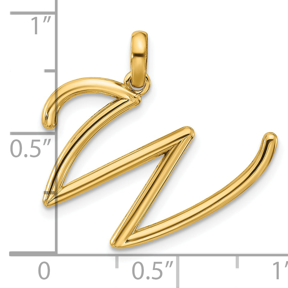 14K Yellow Gold Fancy Letter W