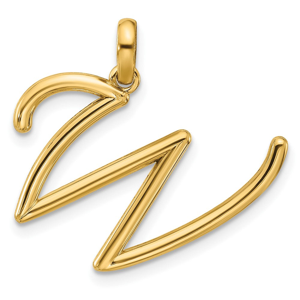 14K Yellow Gold Fancy Letter W