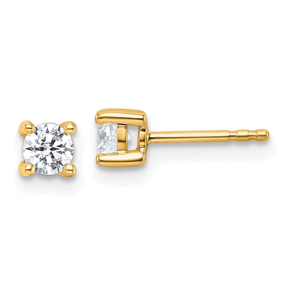 14K Yellow Gold 1/2 carat total weight Round VS/SI GH Lab Grown Diamond 4 Prong Stud Post Earrings