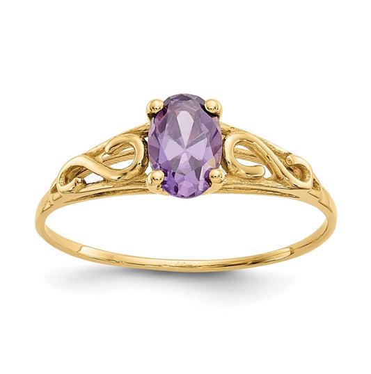 14K Yellow Gold Madi K Synthetic Amethyst Ring