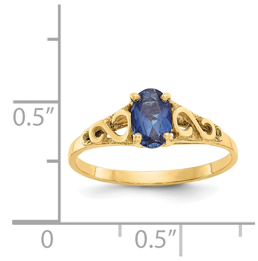 14K Yellow Gold Madi K Synthetic Sapphire Spinel Ring