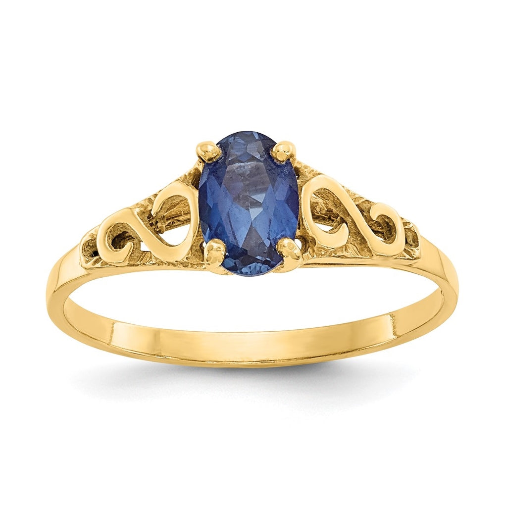 14K Yellow Gold Madi K Synthetic Sapphire Spinel Ring