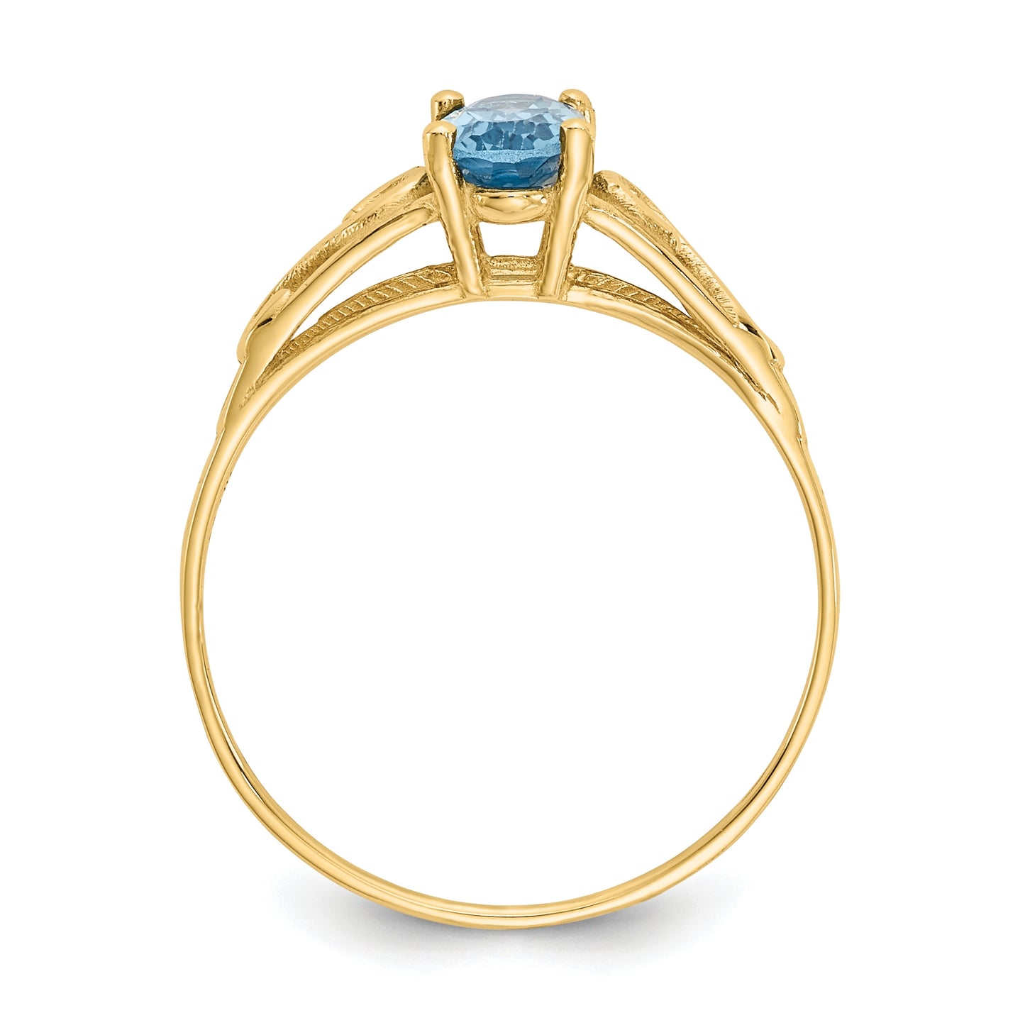 14K Yellow Gold Madi K Synthetic Blue Zircon Ring