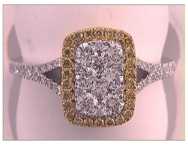 18kt White Gold 1 Cttw Diamond Yellow  Ring