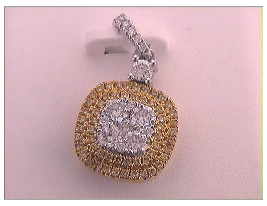 18kt White Gold 3/4ctw Diamond Fashion Yellow  Fashion Pendant