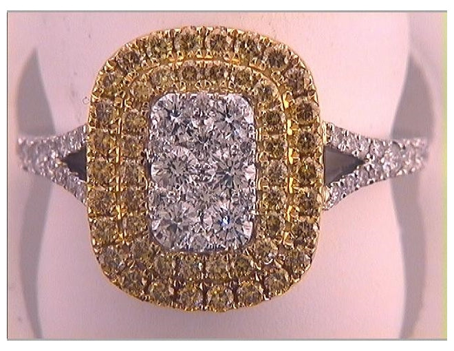 18kt White Gold 1 Ctw Diamond Gift Yellow Diamond  Ring