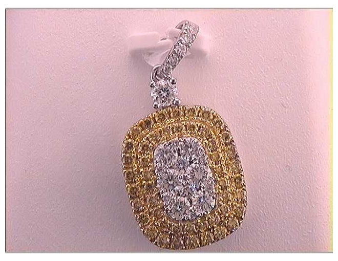 18kt White Gold 1 ct. Diamond Gift Yellow  Diamond Pendant