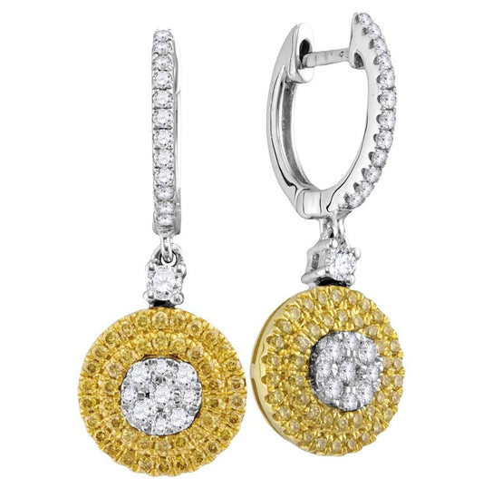 18kt White Gold 3/4ctw Diamond Yellow  Earrings