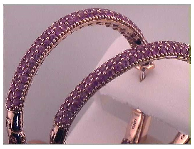 14kt Rose Gold 5  3/4ctw Diamond Pink Sapphire Natural Gem Hoops Earring