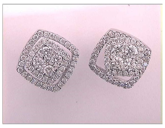 18kt White Gold 1ctw Diamond Fashion Earrings