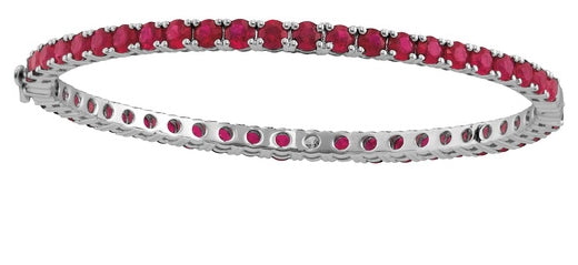 18kt White Gold 1/5ctw Diamond 10.00ct Ruby Bangle