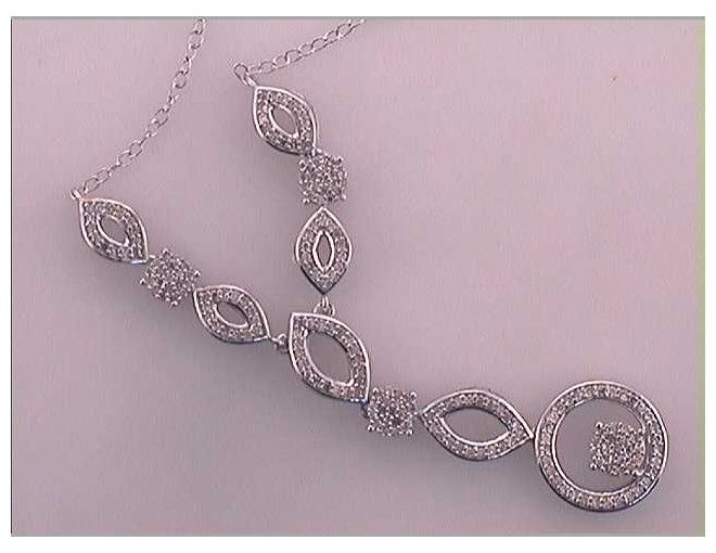 10kt White Gold Womens Diamond Fashion Pendant Necklace 1/2 Cttw