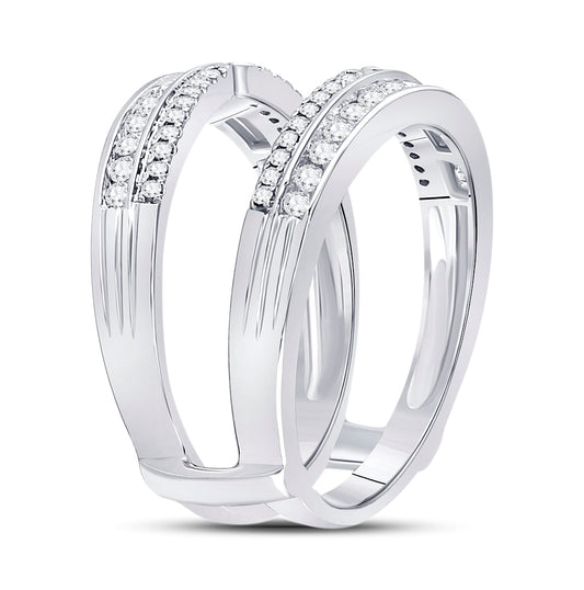 14K White Gold Womens Round Diamond Wrap Ring Guard Enhancer 1/2ctw, Women's Size: 5-10