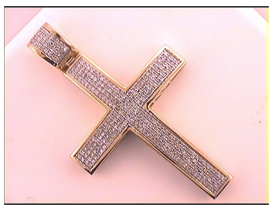 Sterling Silver 1 Cttw Diamond Cross Mens Charm