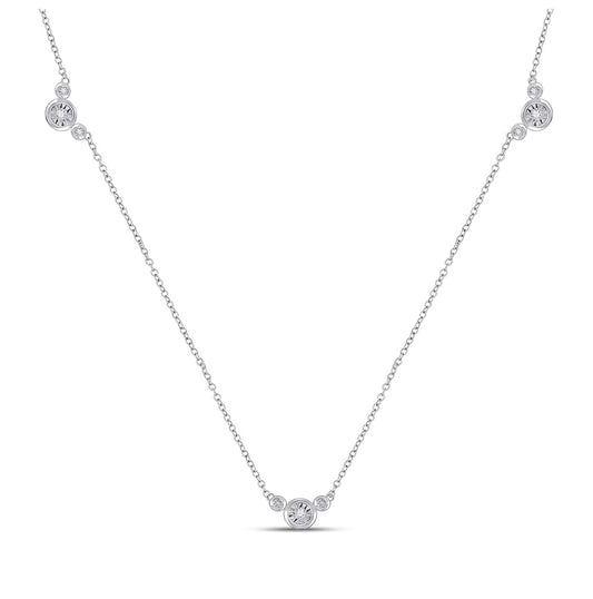 Sterling Silver 1/8ct Diamond Womens Necklace