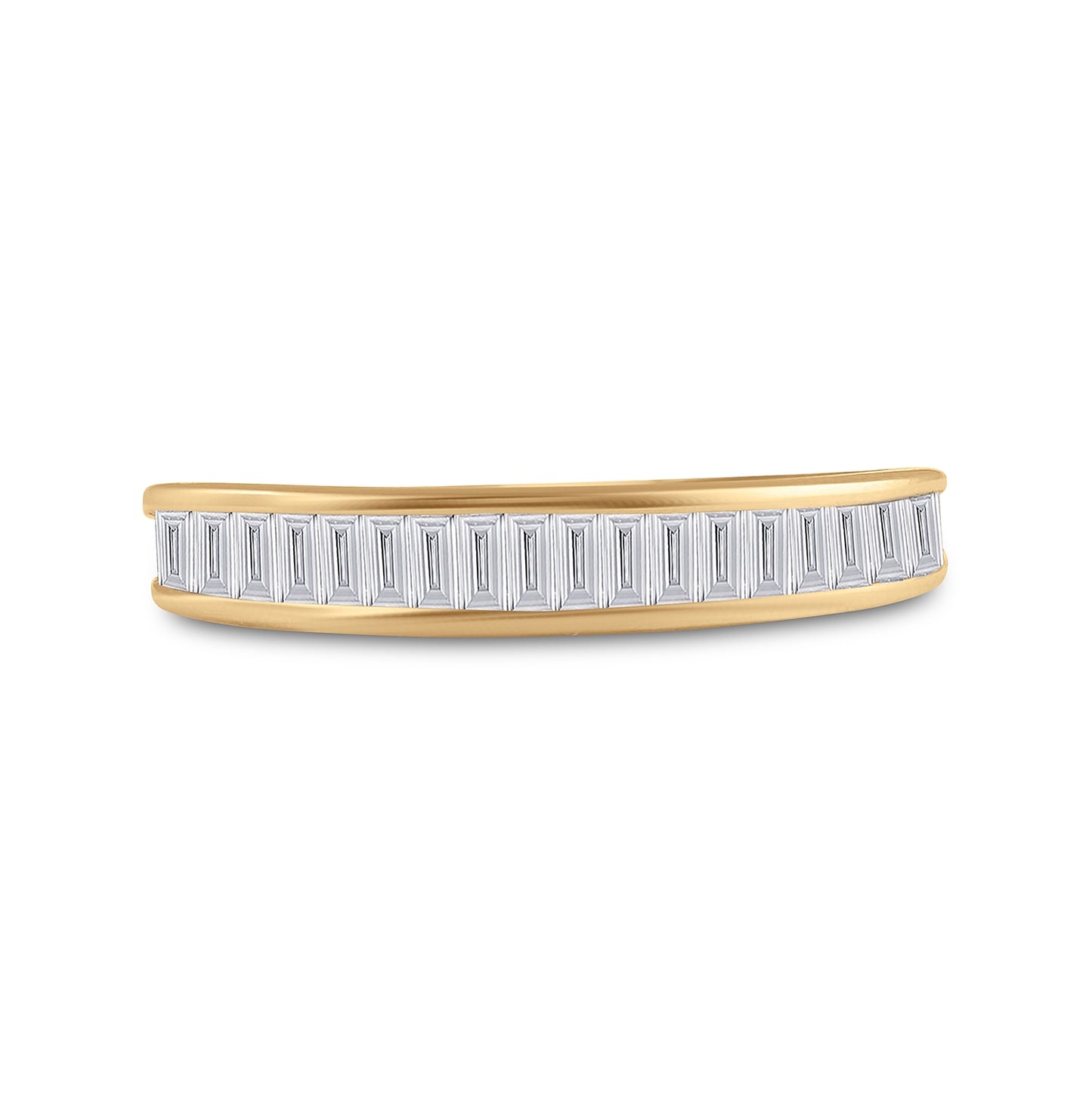 14K Yellow Gold Womens Baguette Diamond Wedding Band 1/2 Cttw, Womens Size: 5-10